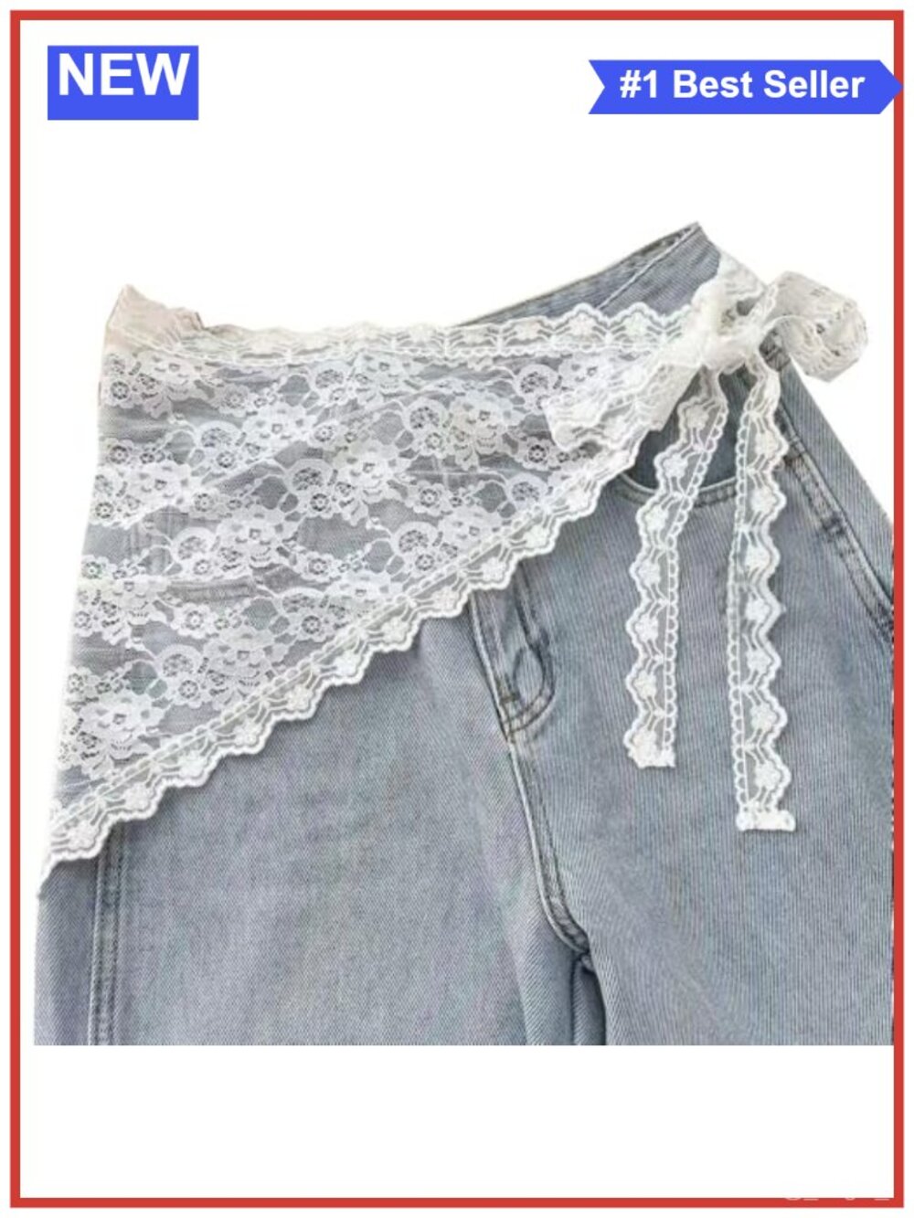 Lace Floral Triangle Scarf Wrap Belt Hair Scarf Bandana Women